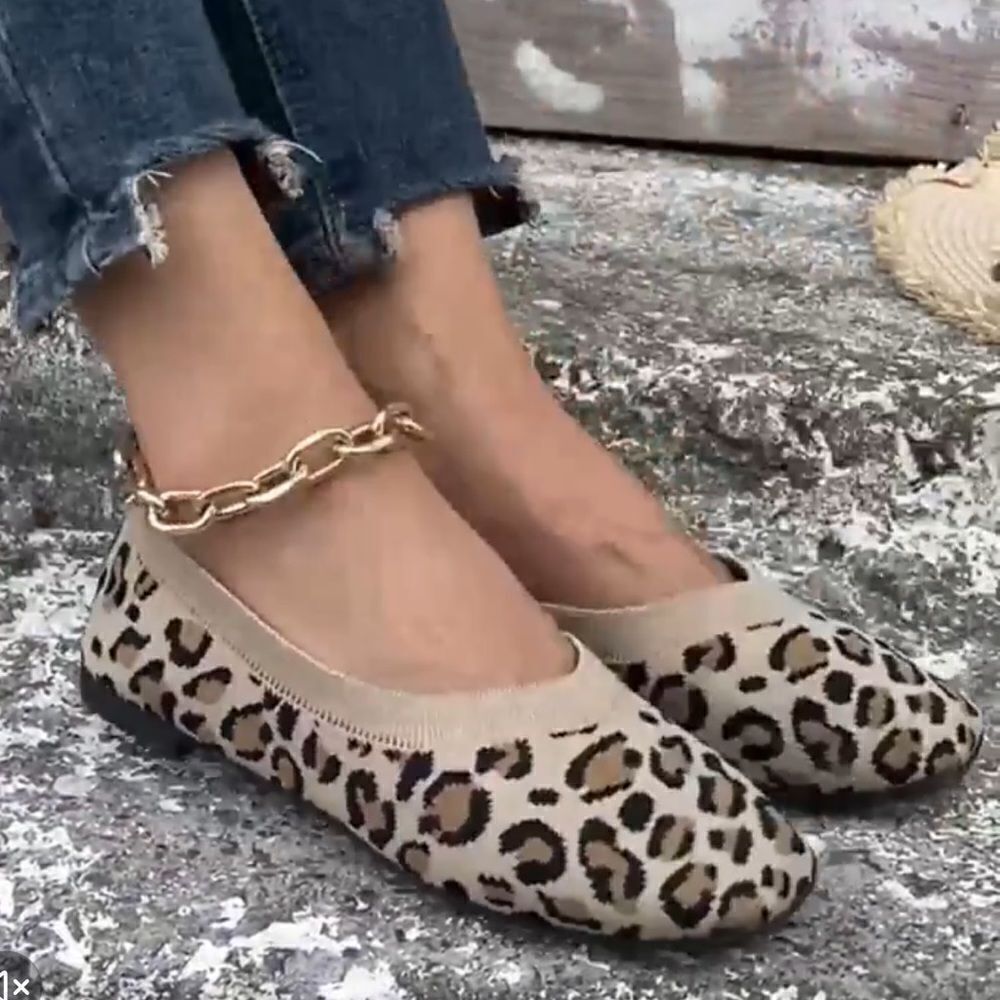 Leopard Print Ballet Flat Shoes NWOT